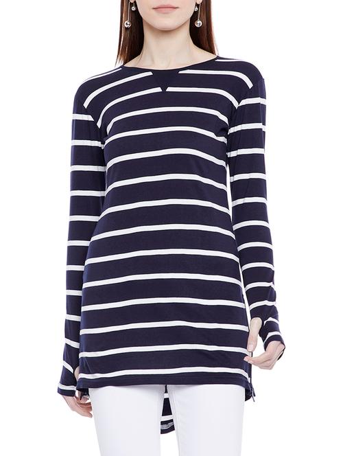 thumb hole sleeved striped tunic - 14937832 - Very Small Image - 1