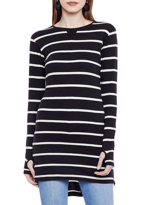 thumb hole sleeved striped tunic - 14937833 - Very Small Image - 1