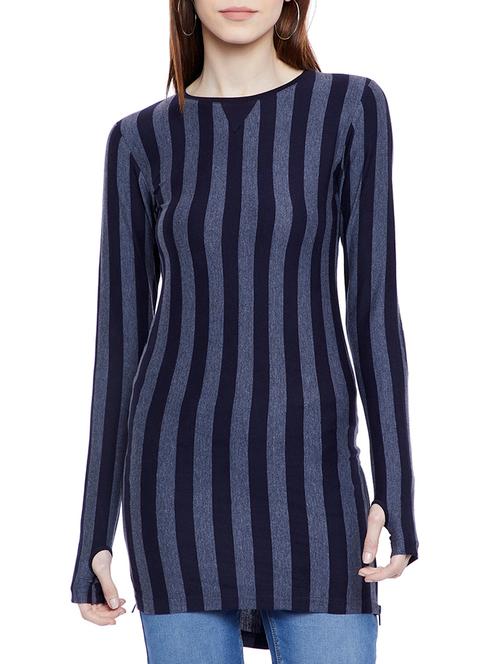 thumb hole sleeved striped tunic - 14937844 - Very Small Image - 1