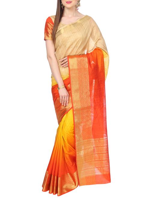 ombre zari woven saree with blouse - 14942127 - Very Small Image - 1