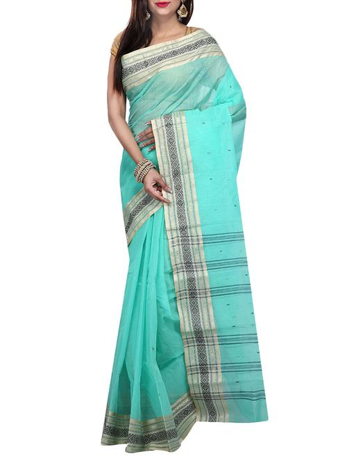 green cotton tant saree - 14942698 - Very Small Image - 1