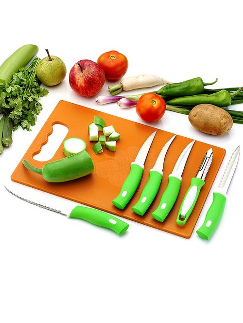 chopping board with 6 pcs knife set - 14945875 - Very Small Image - 1