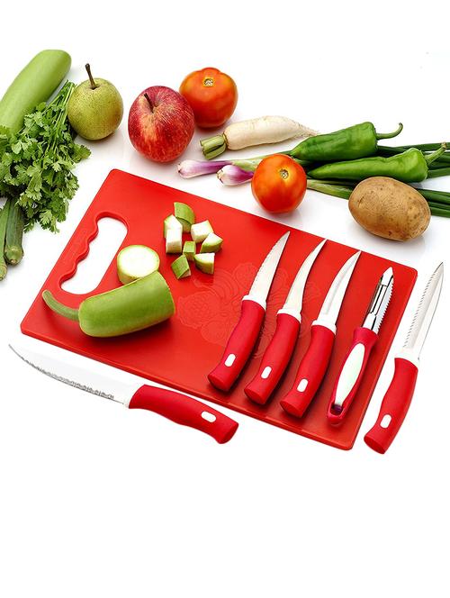 chopping board with 6 pcs knife set - 14945882 - Very Small Image - 1