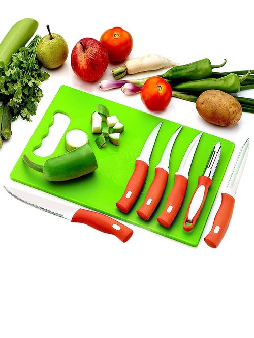 chopping board with 6 pcs knife set - 14945886 - Very Small Image - 1
