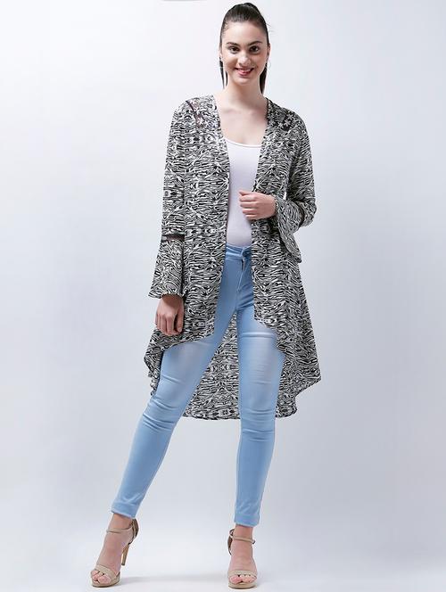 black & white asymmetric shrug - 14946756 - Very Small Image - 1