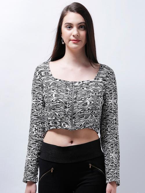 zebra print crop top - 14946774 - Very Small Image - 1