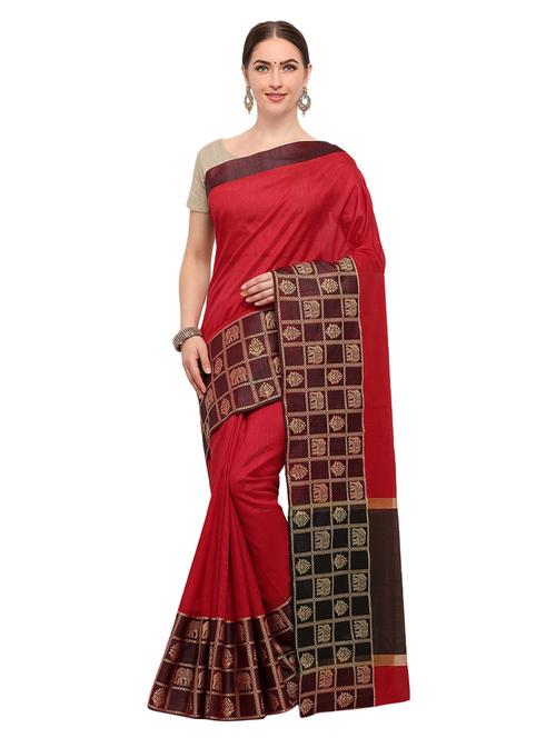 conversational bordered saree with blouse - 14947050 - Very Small Image - 1