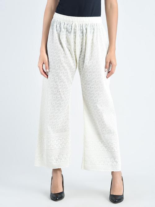 solid white cotton palazzo - 14947625 - Very Small Image - 1