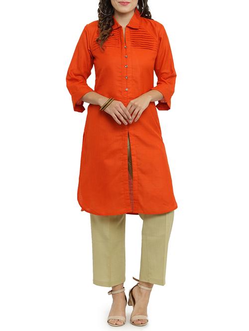 straight solid kurta - 14947762 - Very Small Image - 1