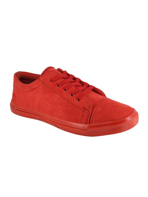red suede lace up sneaker - 14948356 - Very Small Image - 1