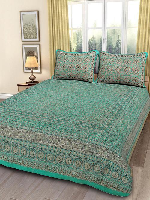 ethnic print double bedsheet with 2 pillow covers - 14948590 - Very Small Image - 1