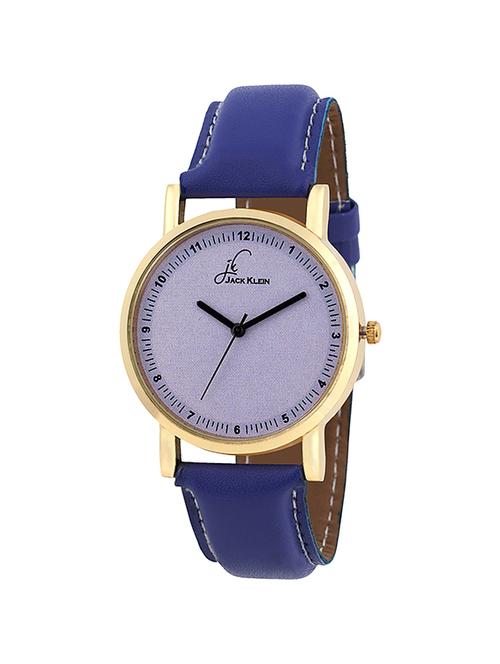 jack klein trendy golden blue round dial strap quartz watch - 14948727 - Very Small Image - 1