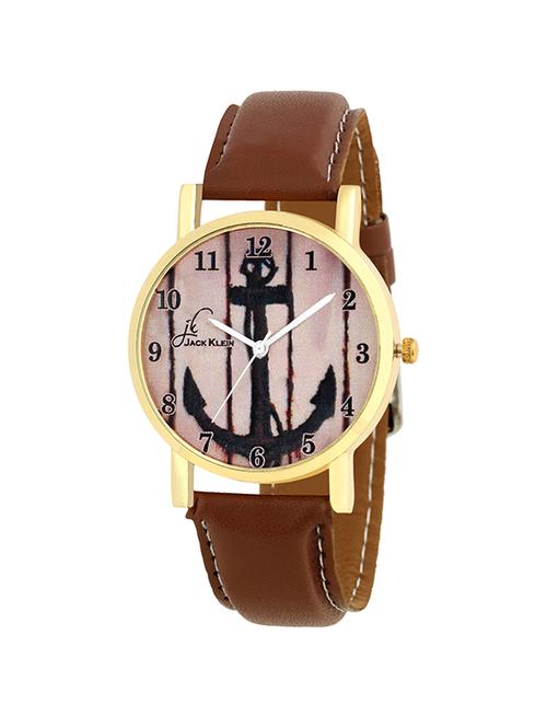 jack klein golden case brown strap wrist watch - 14948800 - Very Small Image - 1