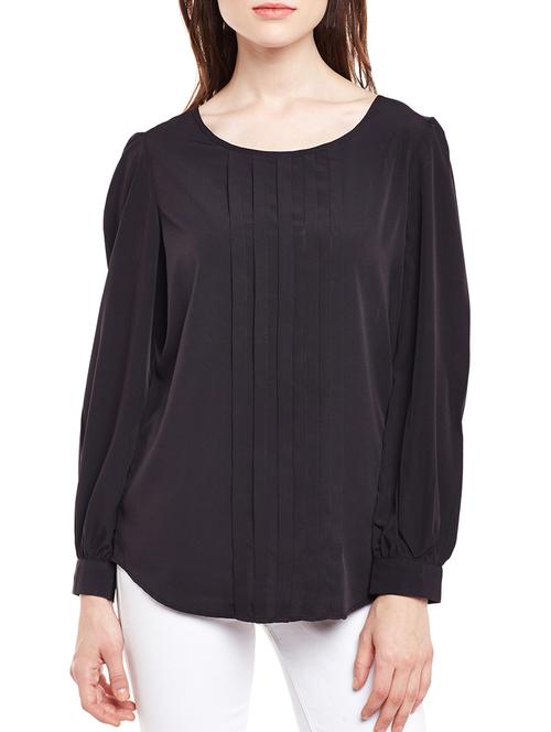 solid black crepe top - 14949004 - Very Small Image - 1