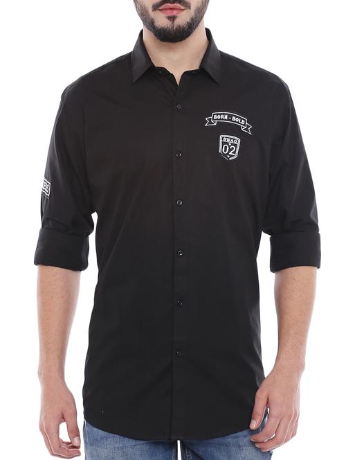 black cotton casual shirt - 14950950 - Very Small Image - 1