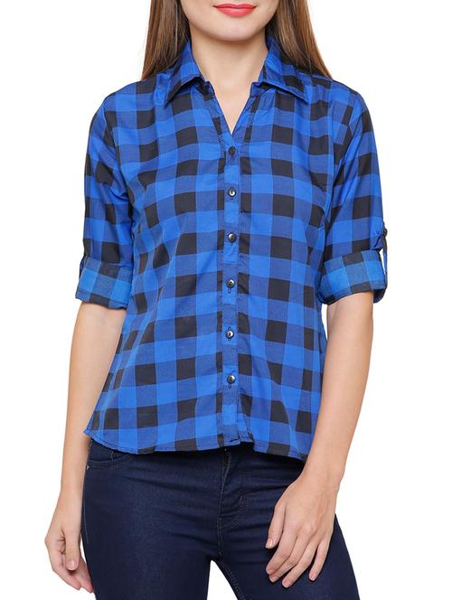 blue checkered shirt - 14951163 - Very Small Image - 1