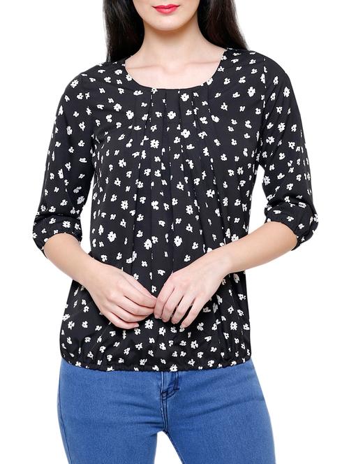 black printed blouson top - 14951168 - Very Small Image - 1