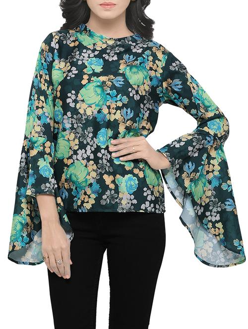 black printed crepe top - 14953355 - Very Small Image - 1
