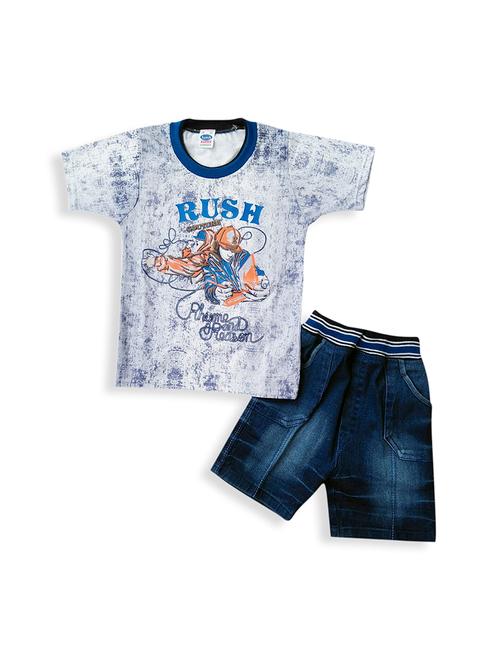 blue cotton shorts set - 14954216 - Very Small Image - 1