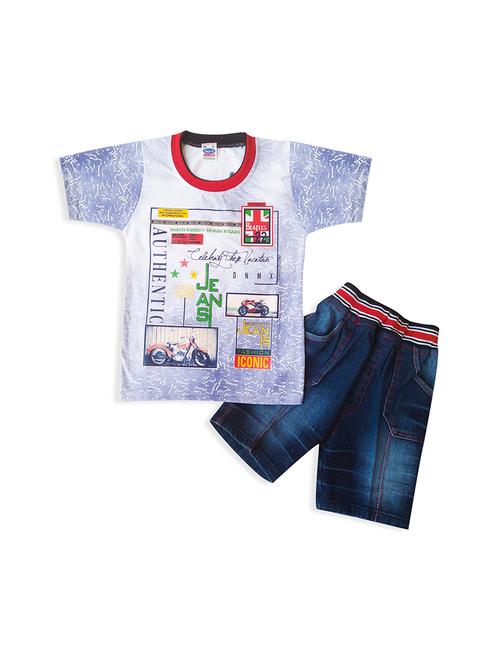 blue cotton shorts set - 14954218 - Very Small Image - 1