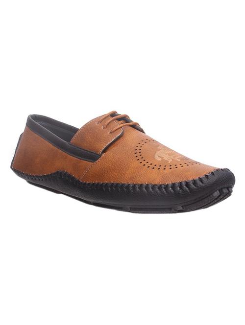 tan leatherette lace up shoe - 14954493 - Very Small Image - 1
