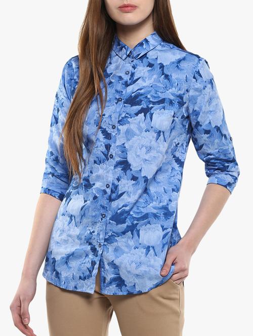 blue printed viscose tunic - 14954909 - Very Small Image - 1