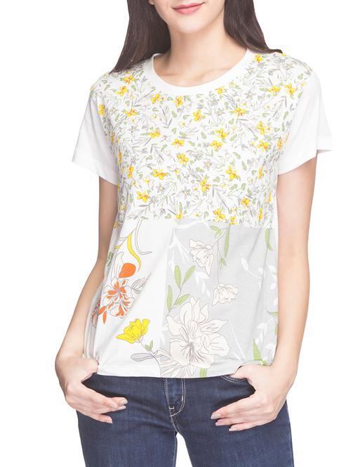 white floral cotton tee - 14956332 - Very Small Image - 1
