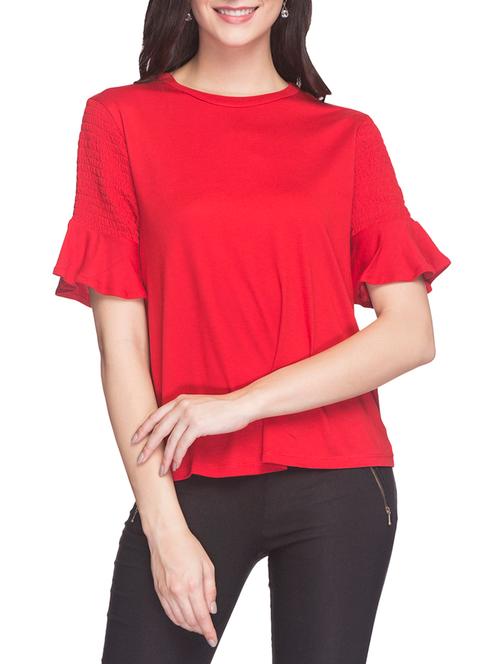 solid red casual top - 14956346 - Very Small Image - 1