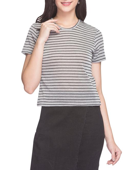 grey striped boxy top - 14956348 - Very Small Image - 1
