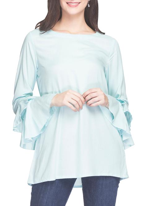 light blue viscose tunic - 14956356 - Very Small Image - 1