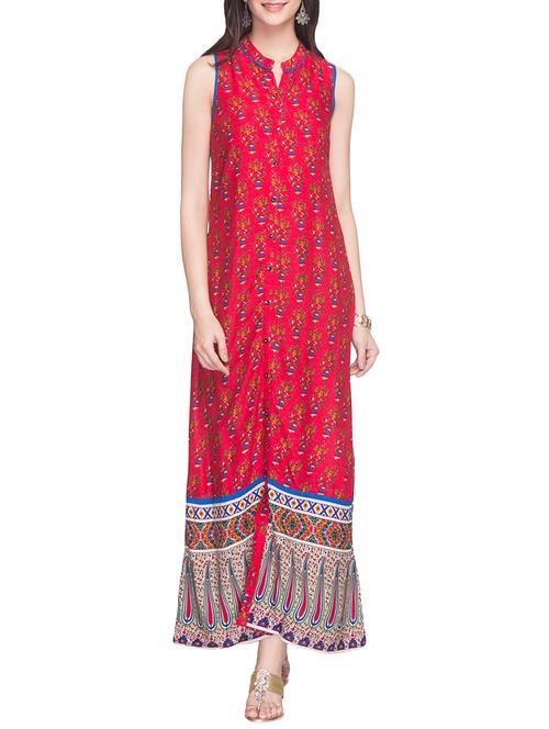 red printed maxi dress - 14956392 - Very Small Image - 1