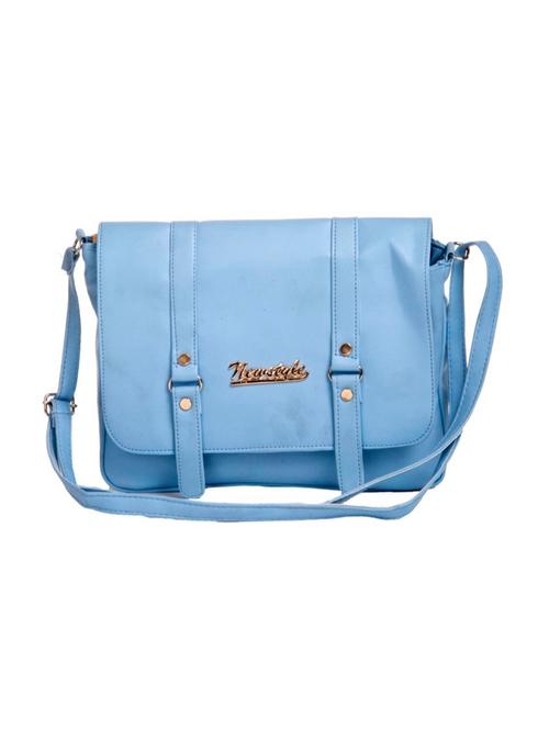 blue leatherette(pu) regular sling bag - 14956629 - Very Small Image - 1