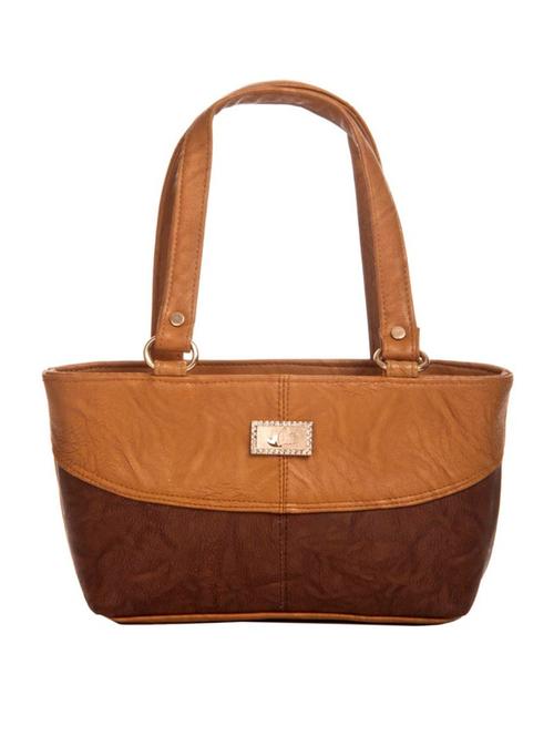 brown leatherette(pu) regular handbag - 14956654 - Very Small Image - 1