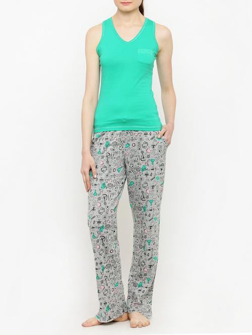 multicolored printed nightwear pajama set - 14956800 - Very Small Image - 1