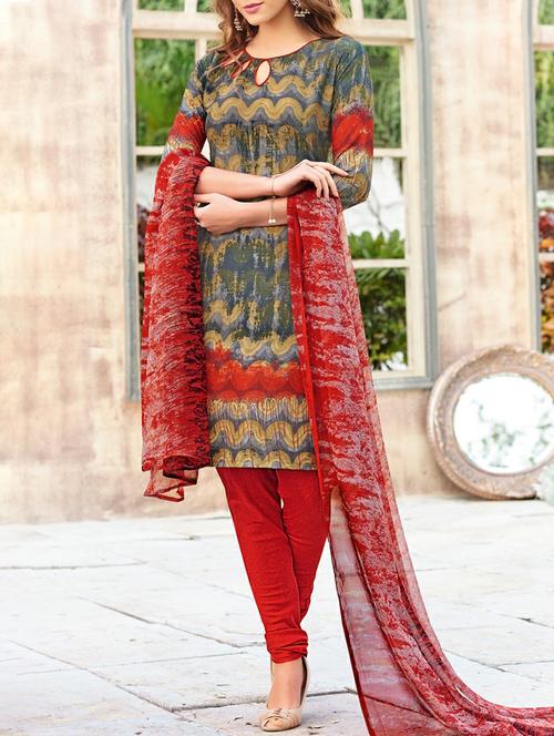 multi color churidaar suits unstitched - 14957266 - Very Small Image - 1