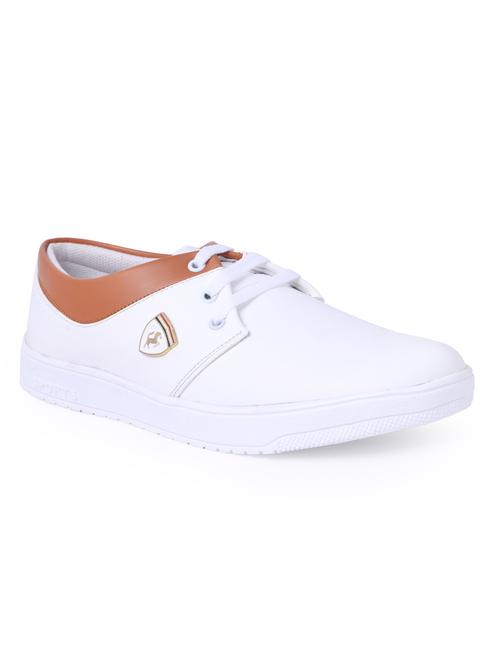 white leatherette lace up sneaker - 14957367 - Very Small Image - 1