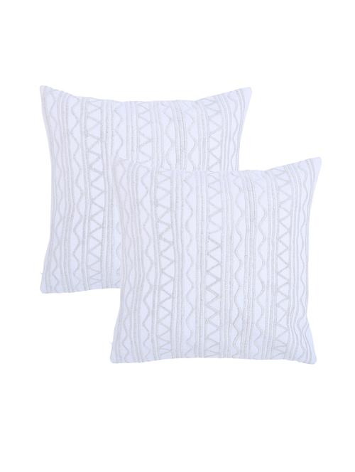 embellished cushion cover ( pack of - 2, 45 x 45 cm,white ) - 14958518 - Very Small Image - 1