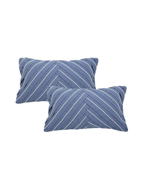 self design pillow cover ( 35 x 60 cm, pack of -2, blue ) - 14958534 - Very Small Image - 1