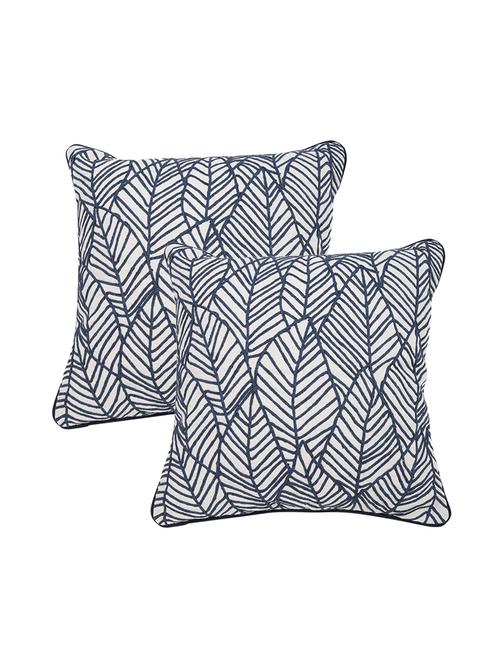 paper dori embroidered cushion cover ( 50 x 50 cm, pack of -2, navy ) - 14958550 - Very Small Image - 1