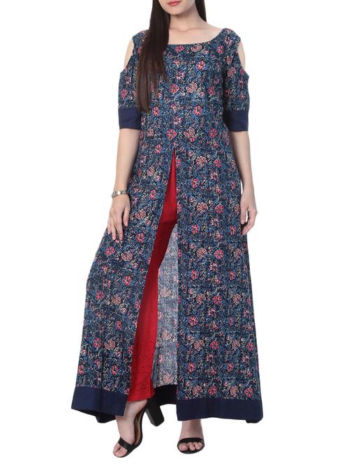 blue kurta palazzo set - 14958593 - Very Small Image - 1