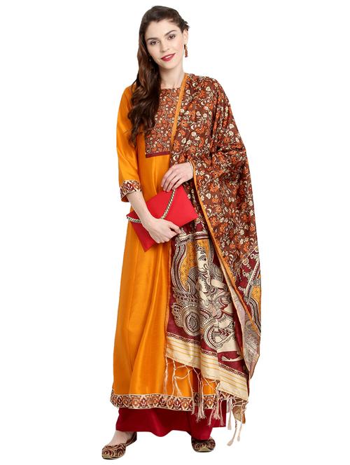 kalamkari print silk kurta with dupatta set - 14959059 - Very Small Image - 1