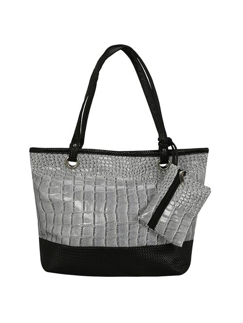 grey leatherette regular handbag - 14959198 - Very Small Image - 1