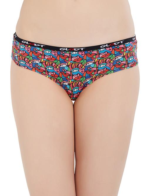 multi colored printed cotton hipster panty - 14961215 - Very Small Image - 1