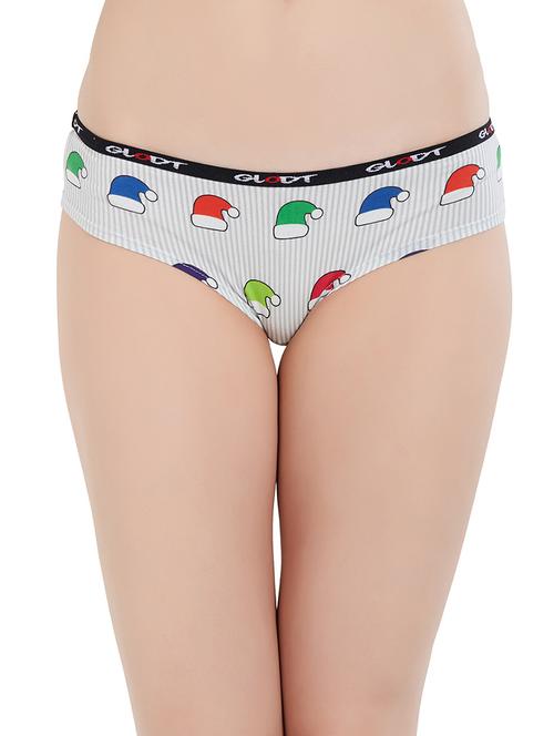 white printed cotton hipster panty - 14961217 - Very Small Image - 1