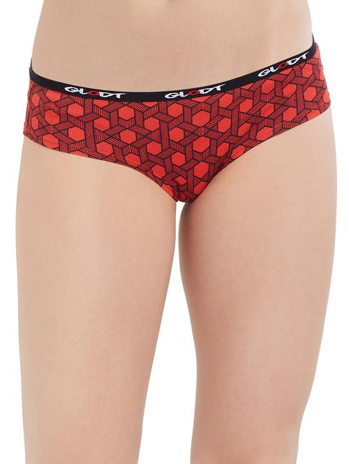 red printed cotton hipster panty - 14961219 - Very Small Image - 1