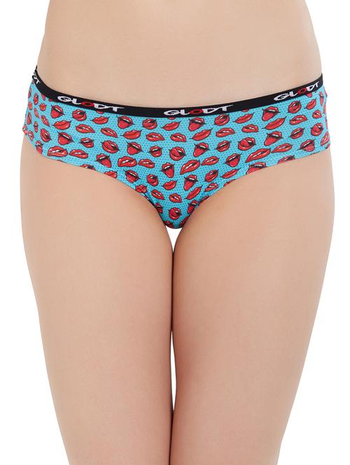 blue printed cotton hipster panty - 14961223 - Very Small Image - 1