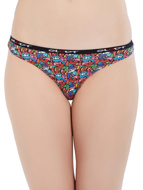 multi colored printed cotton bikini panty - 14961227 - Very Small Image - 1