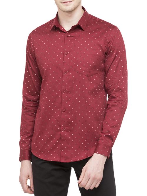 maroon cotton casual shirt - 14961625 - Very Small Image - 1
