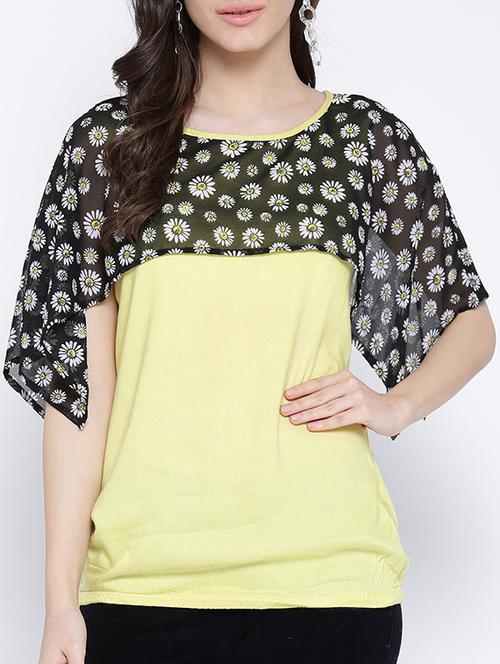 yellow printed cotton top - 14961697 - Very Small Image - 1