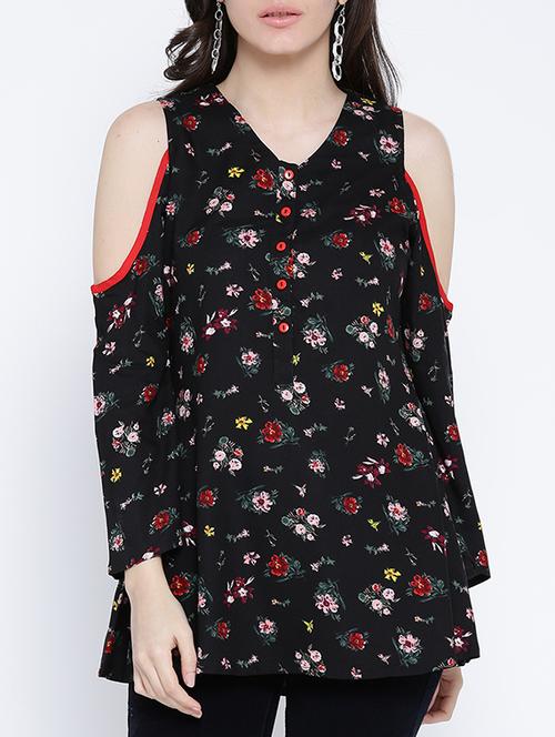 black printed cotton top - 14961698 - Very Small Image - 1